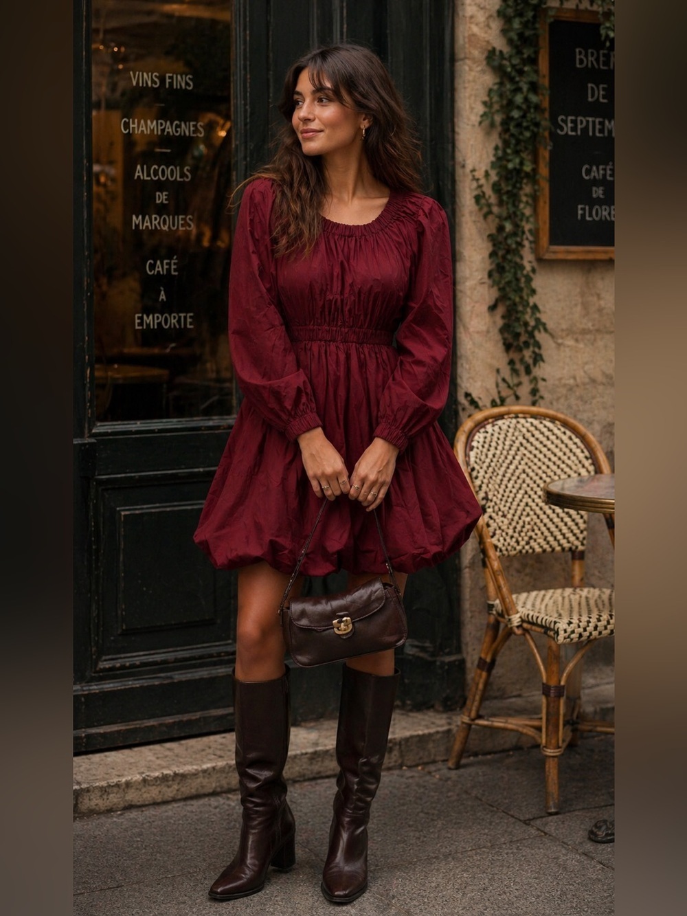 Ulla Johnson Martine Mini Dress Red Cotton Puff Sleeve Boho SZ 4